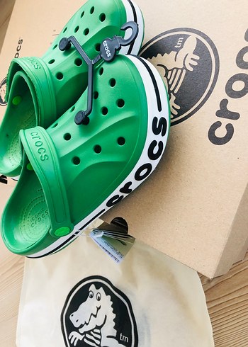 42 Beden Crocs Yeşil Street Wear Terlik Velcro