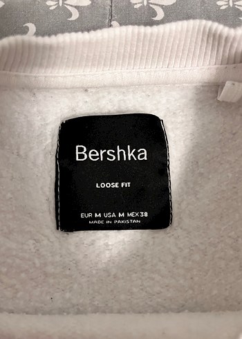 Bershka Bershka Beyaz Pamuklu Basic Sweatshirt
