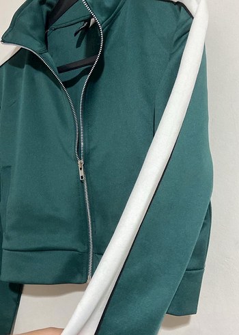 H&M Fermuarlı Yeşil Uzun Kollu Kadın Ceket H&M