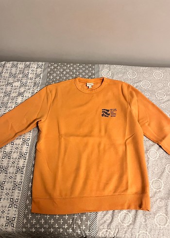 Turuncu Baskılı Sweatshirt
