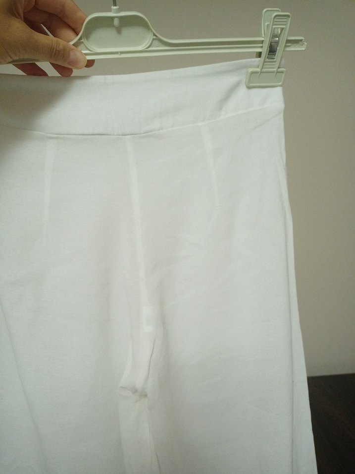 Kadın Beyaz Uzun Regular Fit Kumaş Pantolon - Görsel 5