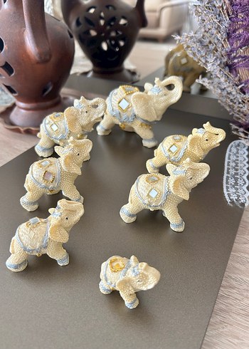 Süslemeli Camel Rengi Fil Figürü - Görsel 3