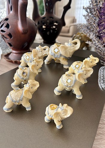 Süslemeli Camel Rengi Fil Figürü - Görsel 2