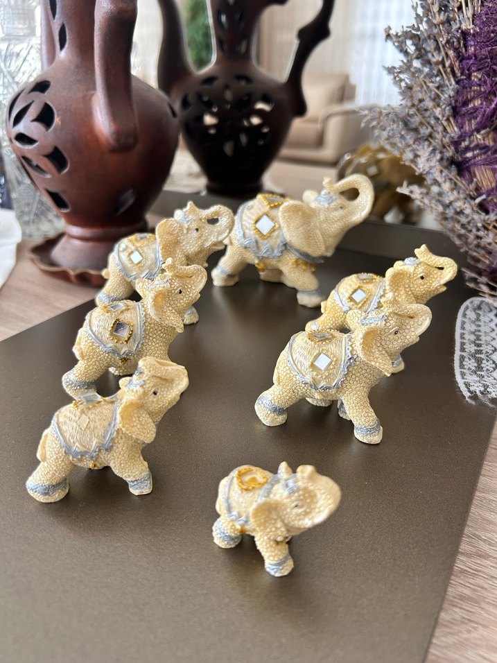 Süslemeli Camel Rengi Fil Figürü - Görsel 2