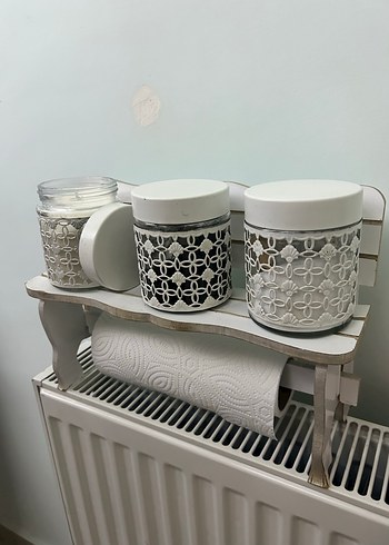 Beyaz Kapaklı Desenli Mutfak Kavanoz Seti - Görsel 4