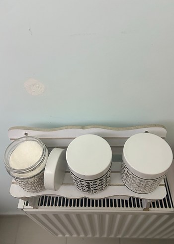 Beyaz Kapaklı Desenli Mutfak Kavanoz Seti - Görsel 3