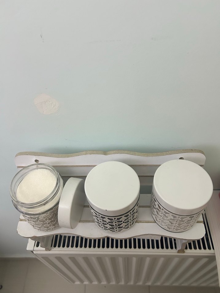 Beyaz Kapaklı Desenli Mutfak Kavanoz Seti - Görsel 3