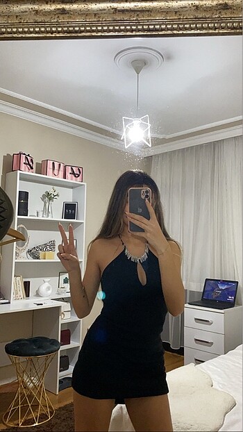 s Beden siyah Renk Mini seksi elbise