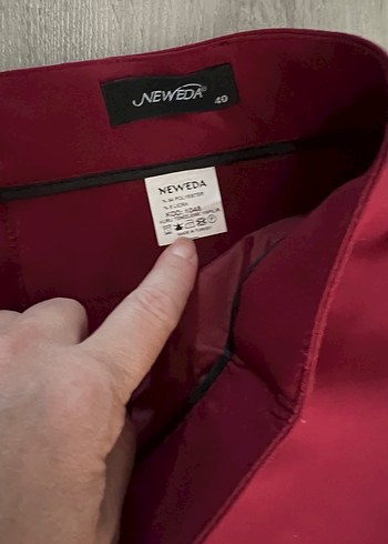 40 Beden bordo Renk Bordo Düğmeli Kadın Kumaş Pantolon