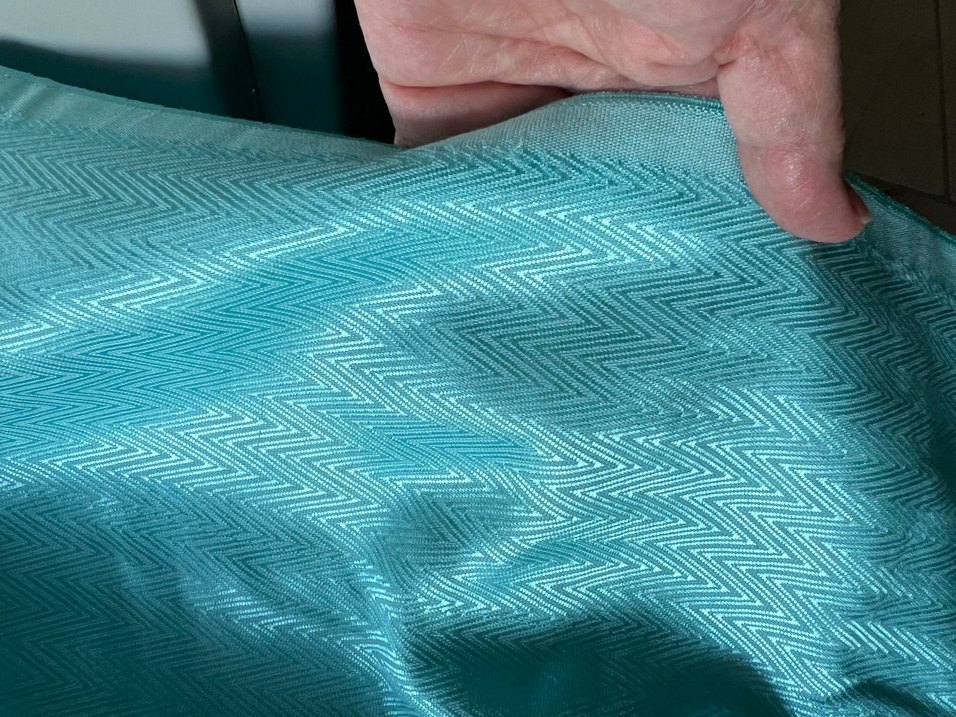 140-180 Parlak Turkuaz balıksırtı desen saten kumaş - Görsel 5