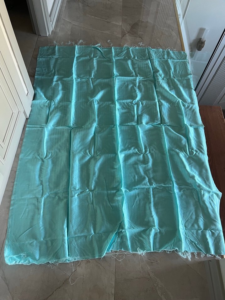 140-180 Parlak Turkuaz balıksırtı desen saten kumaş - Görsel 2