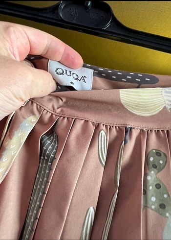 Kaktüs  desenli, Bohem Pilili Uzun Etek - Görsel 4