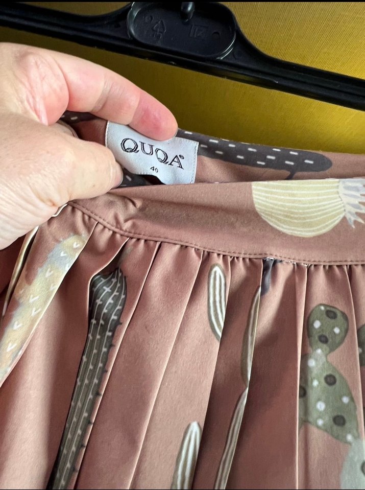 Kaktüs  desenli, Bohem Pilili Uzun Etek - Görsel 4