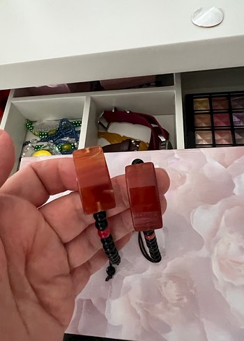 Obsidyen taşı ve akik taşı bileklik - Görsel 4