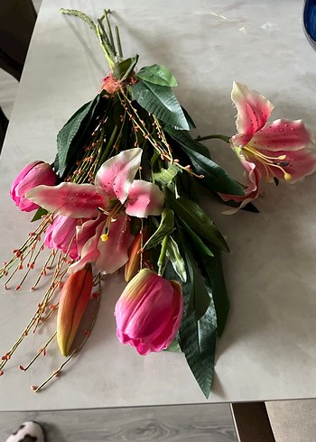 Pastel Pembe Yapay Çiçek Demeti - Görsel 6