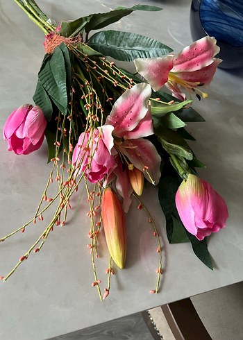 Pastel Pembe Yapay Çiçek Demeti - Görsel 9