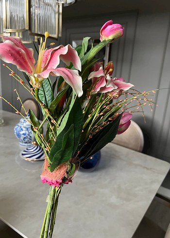 Pastel Pembe Yapay Çiçek Demeti - Görsel 12