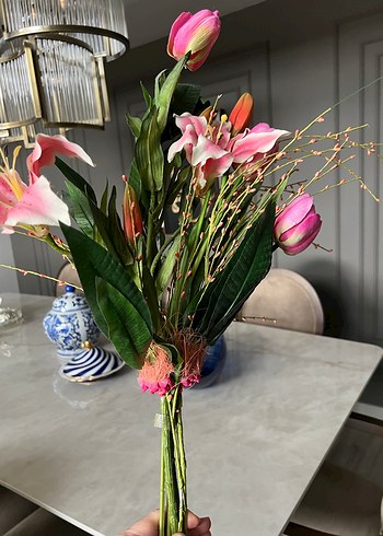 Pastel Pembe Yapay Çiçek Demeti - Görsel 10