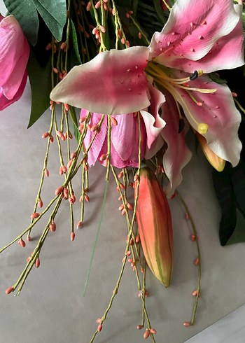 Pastel Pembe Yapay Çiçek Demeti - Görsel 5