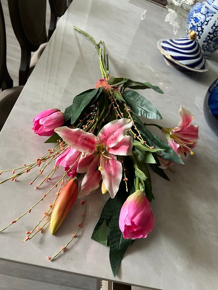 Pastel Pembe Yapay Çiçek Demeti - Görsel 3