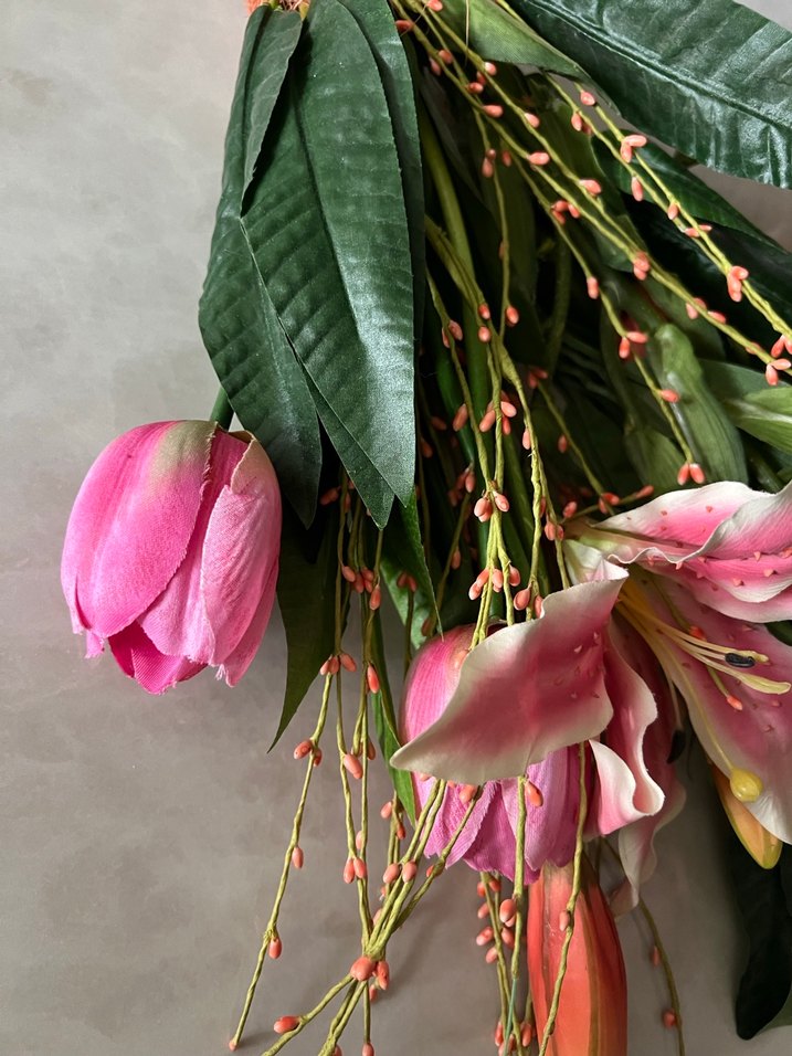 Pastel Pembe Yapay Çiçek Demeti - Görsel 4