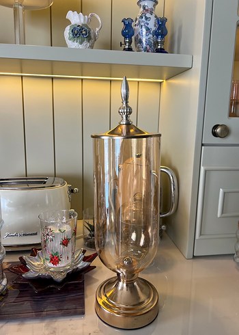 Kapalı cam ve metal karışımlı, dekor ve kullanılabilir vazo. - Görsel 4