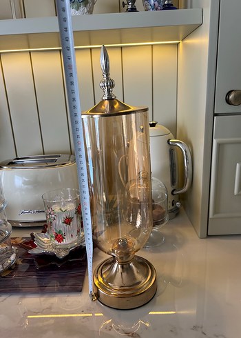 Kapalı cam ve metal karışımlı, dekor ve kullanılabilir vazo. - Görsel 5