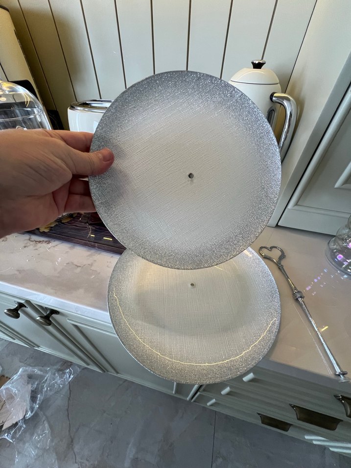 Gri Doku Desenli Cam iki katlı kurabiyelik - Görsel 3