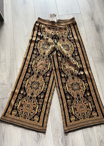 Pek Zara triko pantolon, Desenli Bohem Örgü Kadın Pantolon - Görsel 6