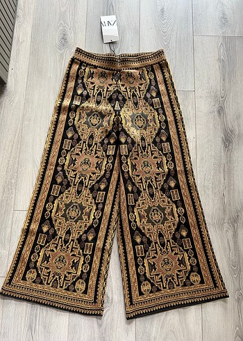 Pek Zara triko pantolon, Desenli Bohem Örgü Kadın Pantolon - Görsel 7