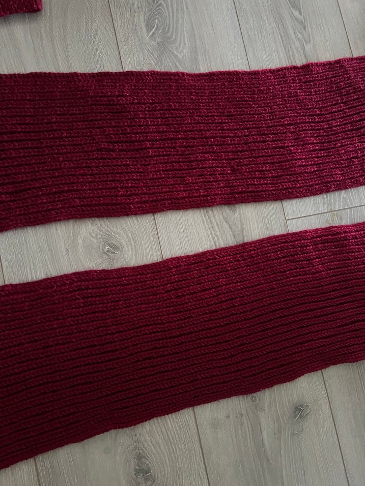 Bordo renk Örgü Bere ve Atkı Takımı - Görsel 4