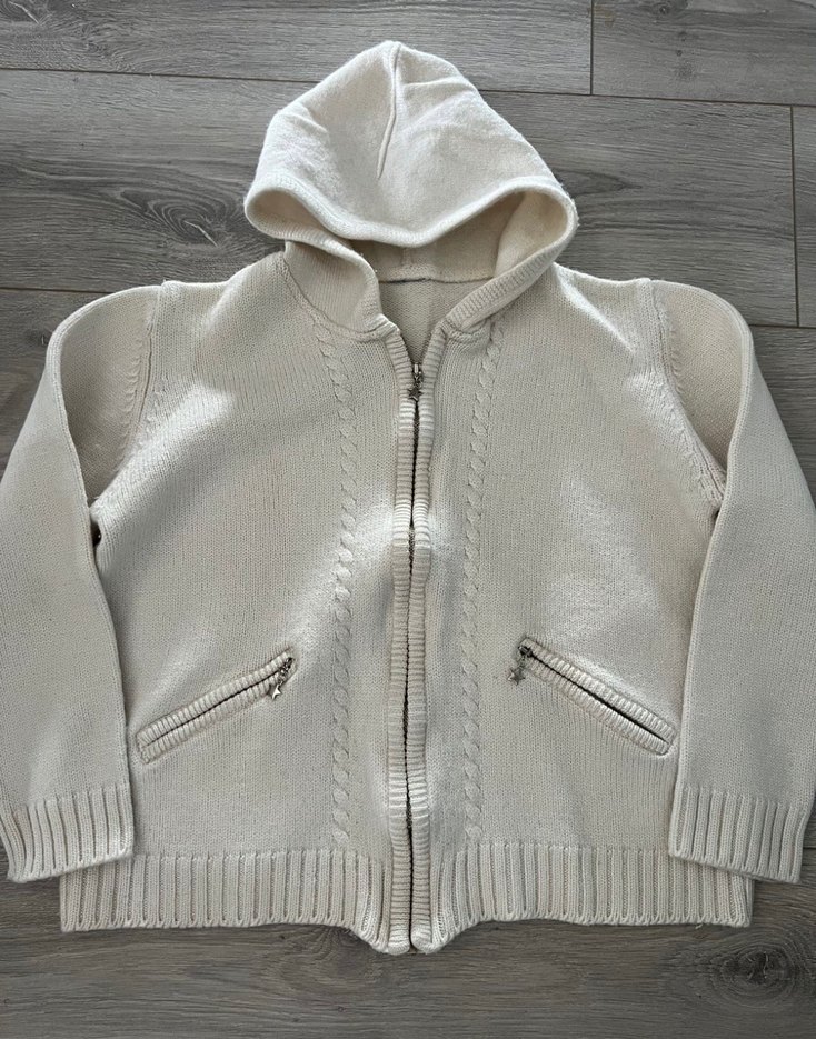 Coquette Kapüşonlu yünörgü  Triko Hırka - Görsel 3