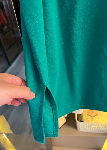 m Beden yeşil Renk Yeşil Uzun Kollu Salaş Kadın Tunik