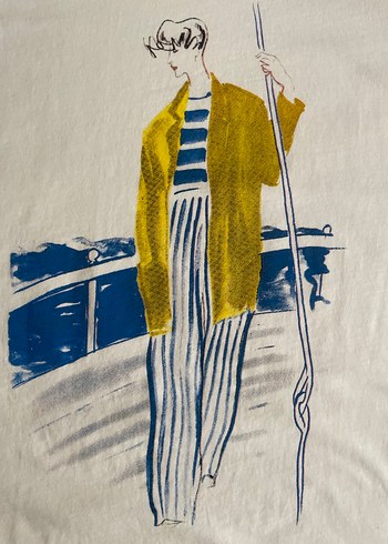 Beyaz Baskılı Kısa Kollu Salaş Tişört - Görsel 5