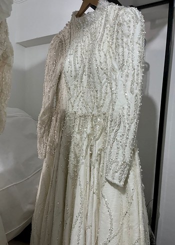 Uzun Kollu Prenses Gelinlik - Görsel 2