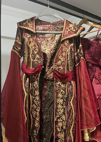 Bordo Uzun Kollu V Yakalı Kadın Bindallı - Görsel 2