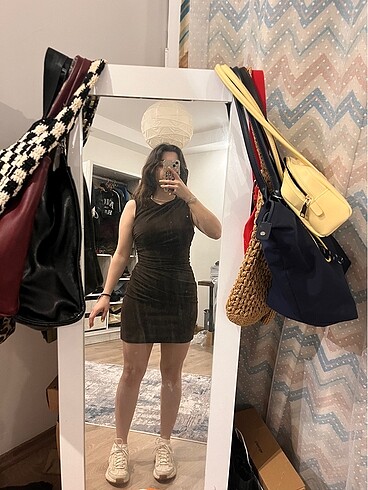 xs Beden ZARA ACI KAHVE XS MİNİ ELBİSE