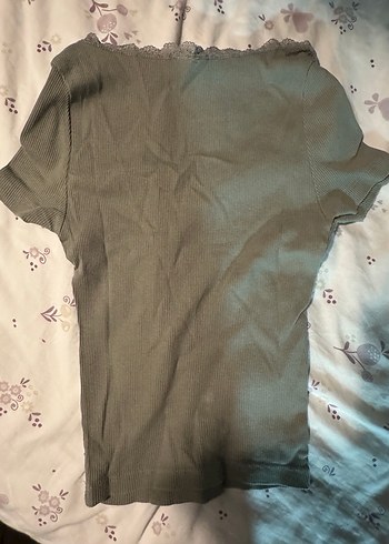 H&M Haki Renkli Fitted Bluz - Görsel 2