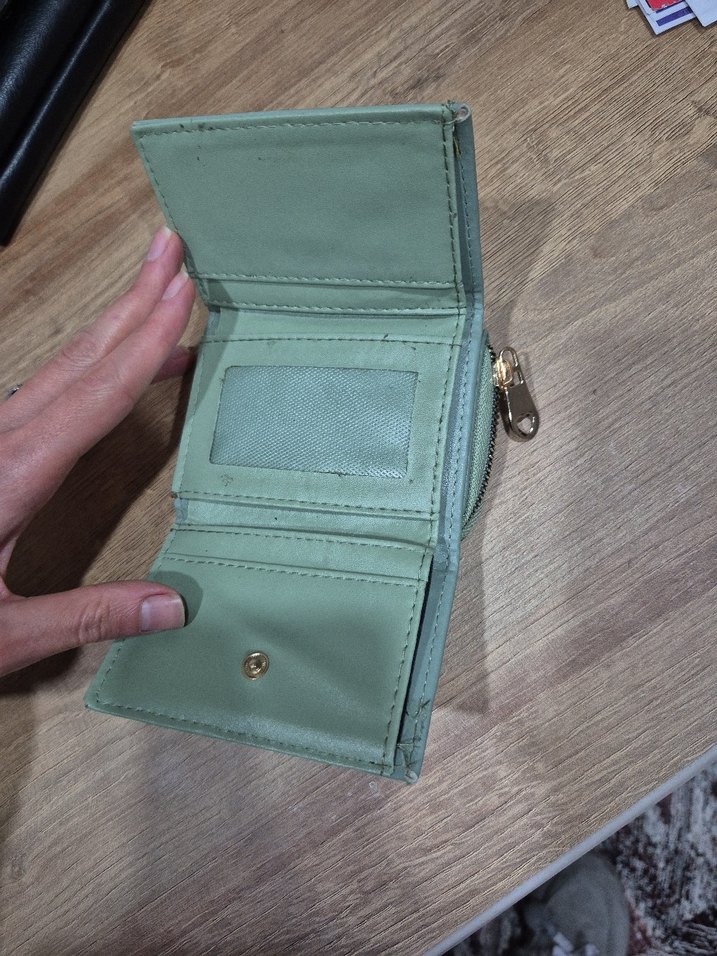 Tokalı yeşil Desenli Kadın Cüzdanı - Görsel 3