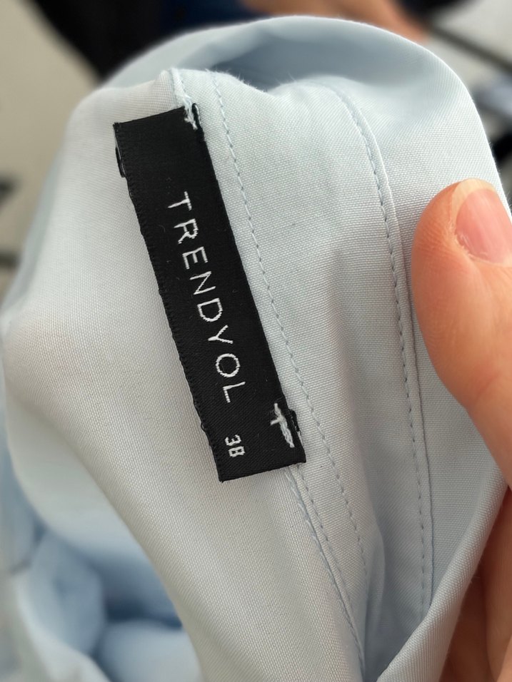 Açık mavi Kadın Gömlek, Düğmeli, Uzun Kollu - Görsel 3