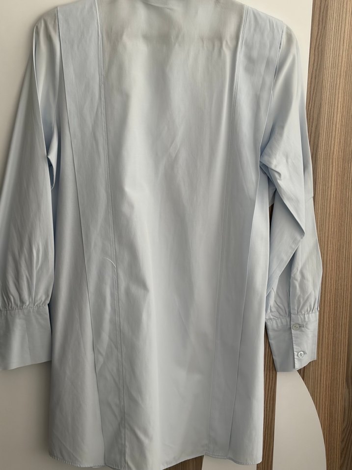 Açık mavi Kadın Gömlek, Düğmeli, Uzun Kollu - Görsel 2