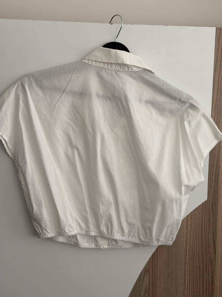 Düğmeli Kısa Kollu Kadın Gömlek - Görsel 3