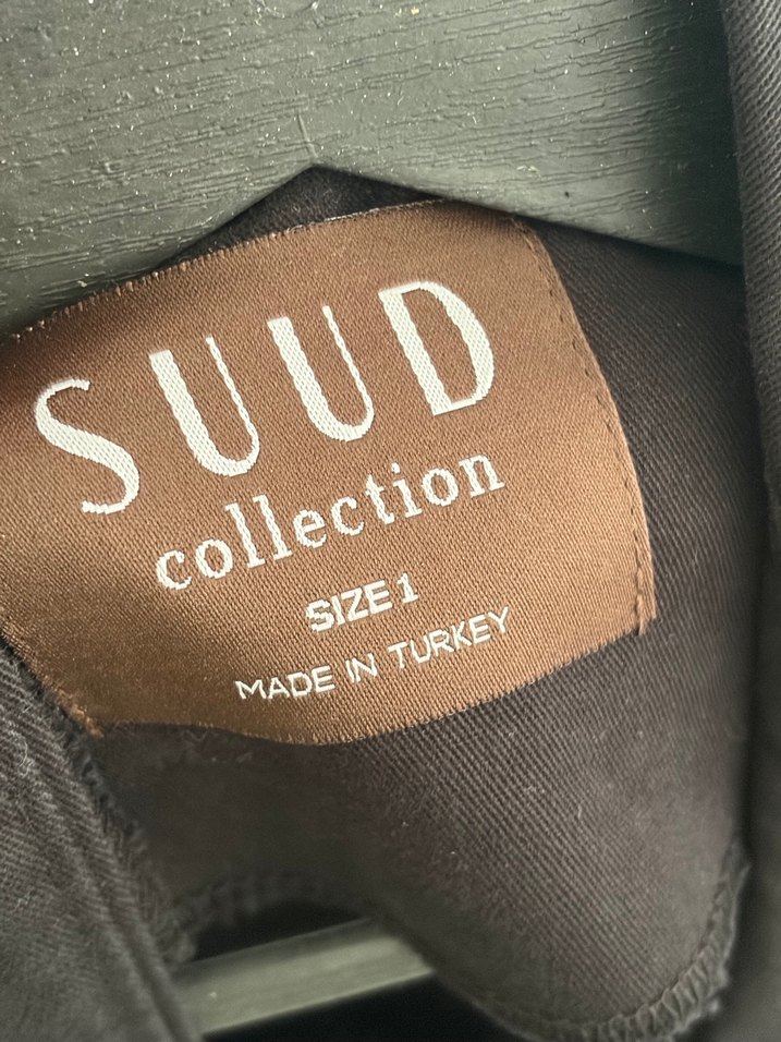 Siyah  Kemerli Kolsuz Uzun Kadın Trençkot - Görsel 2