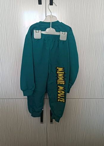 Turkuaz Renkli Kız Çocuk Sweatshirt takım - Görsel 2