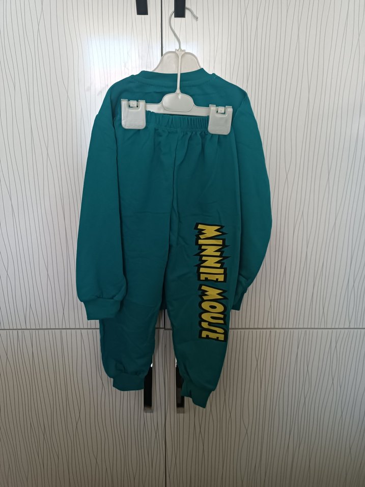 Turkuaz Renkli Kız Çocuk Sweatshirt takım - Görsel 2