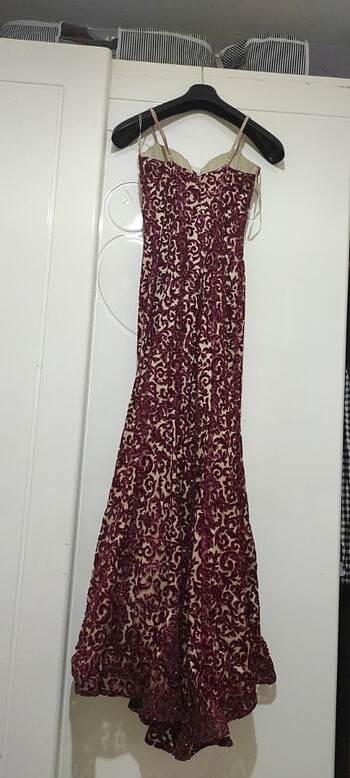 38 Beden bordo Renk Abiye
