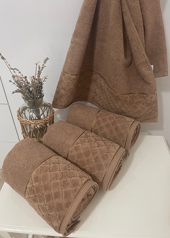 Modern Klasik Kahverengi Havlu - Görsel 7