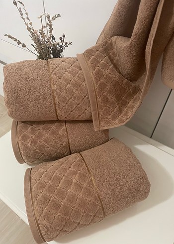 Modern Klasik Kahverengi Havlu - Görsel 2