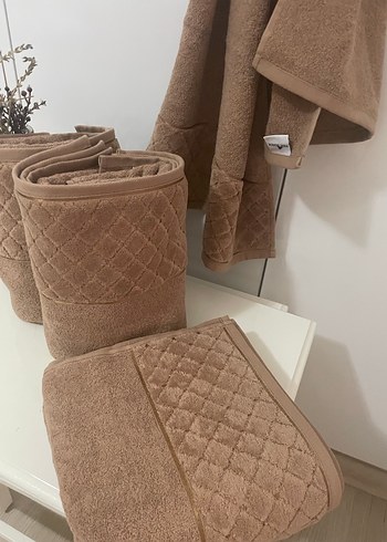 Modern Klasik Kahverengi Havlu - Görsel 4