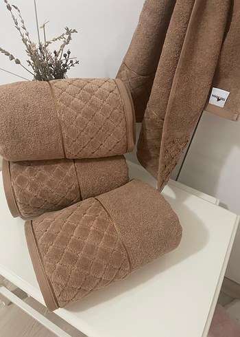 Modern Klasik Kahverengi Havlu - Görsel 3